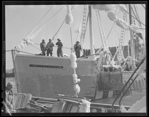 Trawler Felicia, from Gloucester, at fish pier