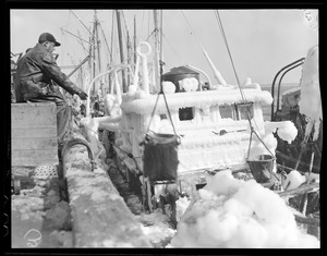 Frozen fishing boat