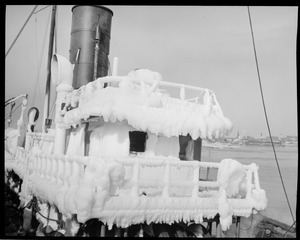 Ice covered fishing boat