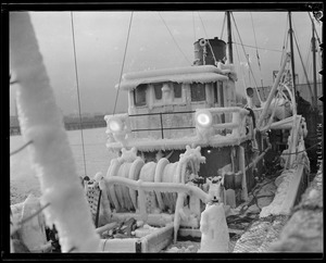 Unidentified boat with ice