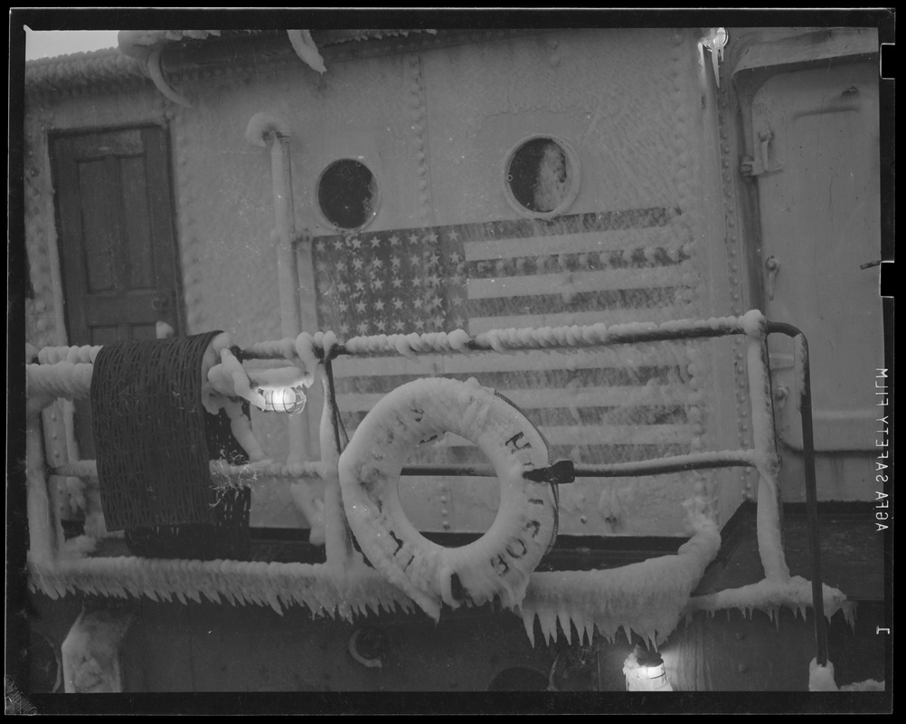 Ice covered trawler