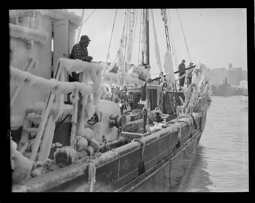 Ice-covered trawler "Elizabeth B." crew