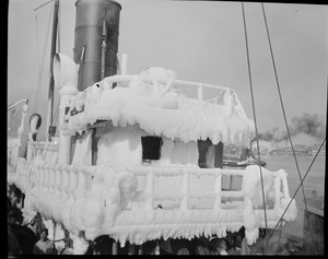 Ice covered fishing boats