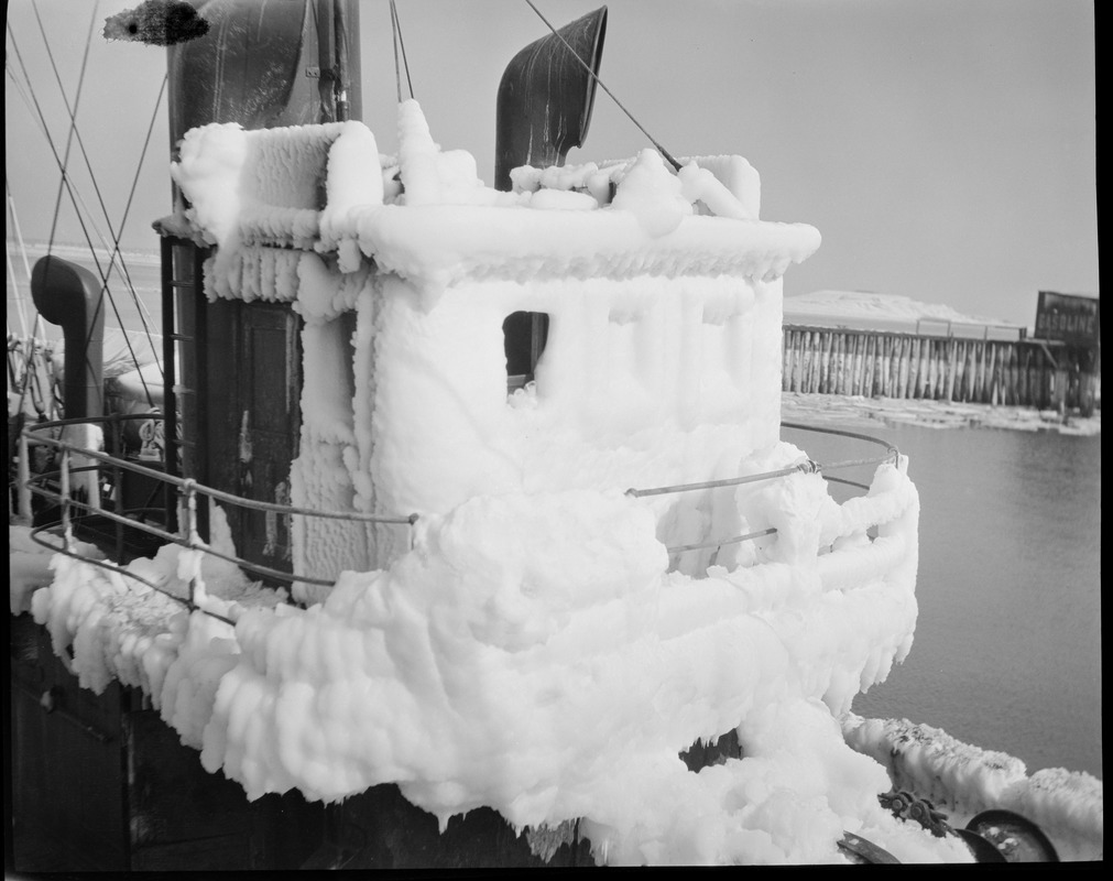 Ice covered fishing boats