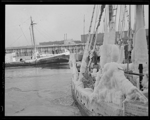 Ice covered trawler "Mary & Julian," "Angie & Flore. . ."