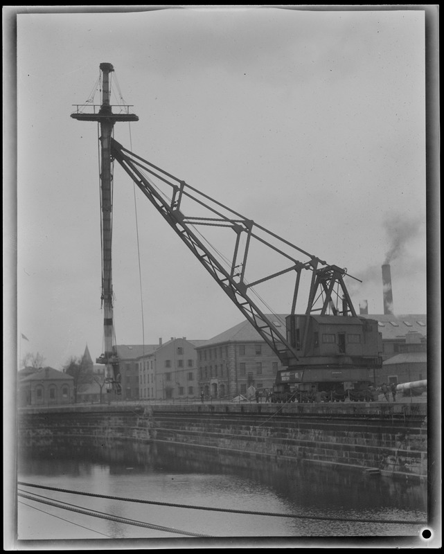 Crane at work on USS Constitution