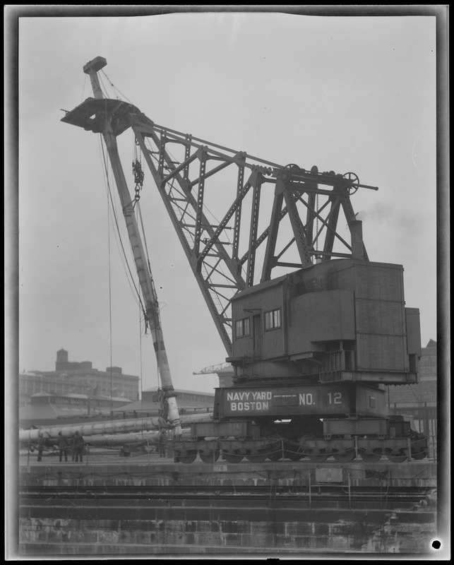 Crane at work on USS Constitution