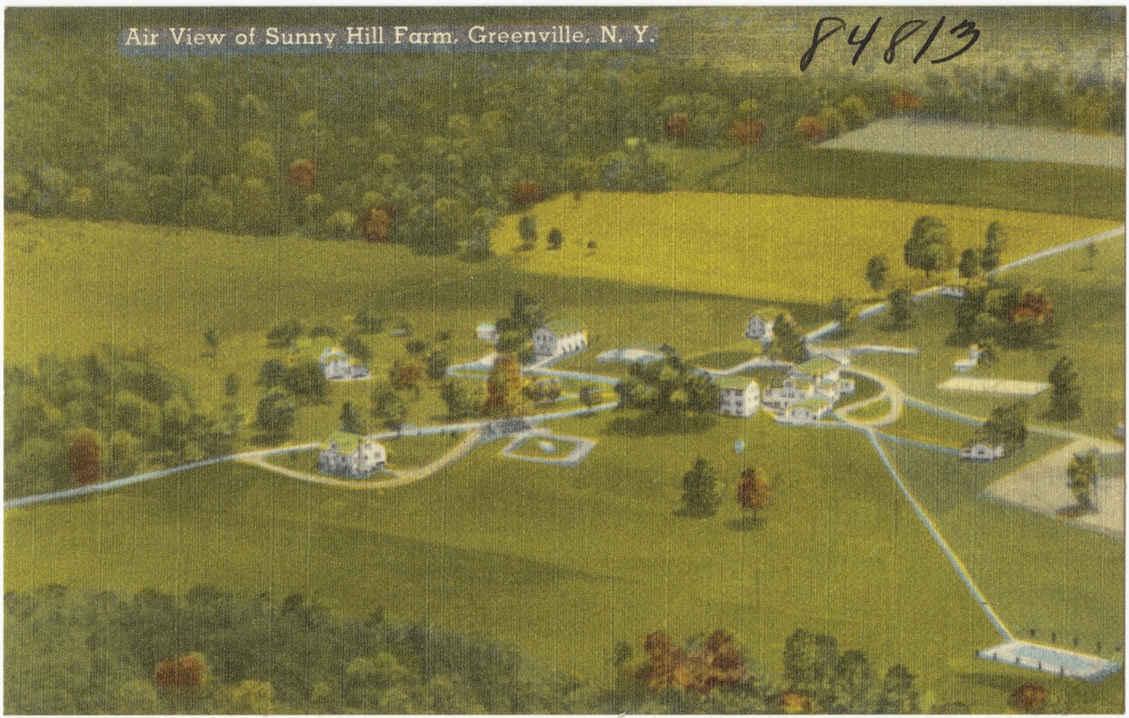 Air view of Sunny Hill Farm, Greenville, N. Y.