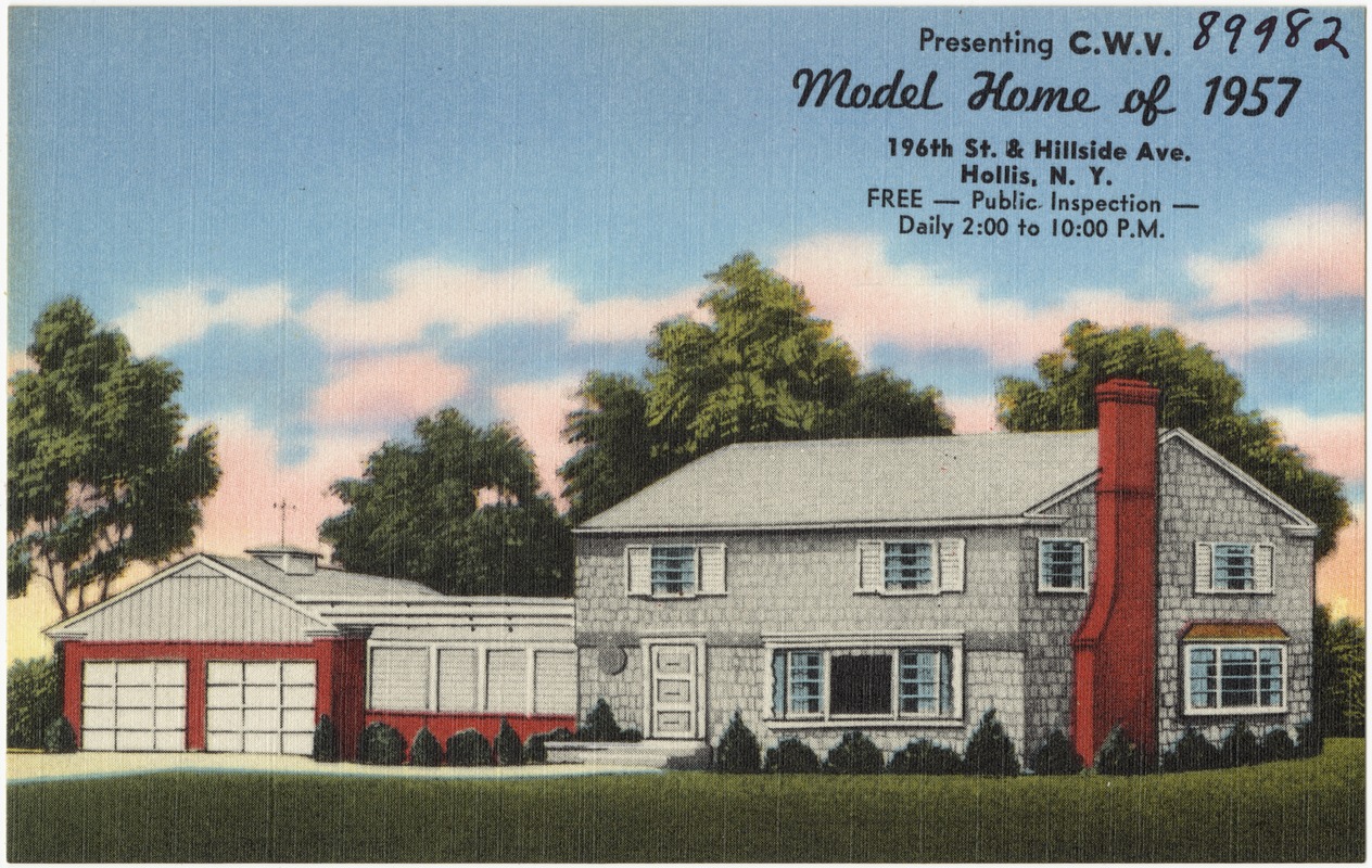 Presenting C.W.V. Model Home of 1957. 196th St. & Hillside Ave., Hollis, N. Y.