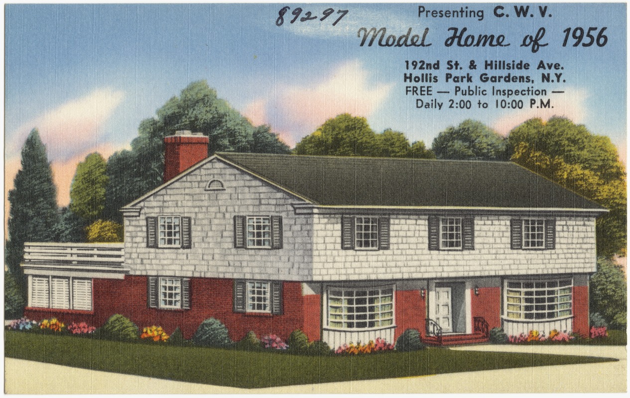 Presenting C. W. V. Model Home of 1956. 192nd St. & Hillside Ave., Hollis Park Gardens, N.Y.
