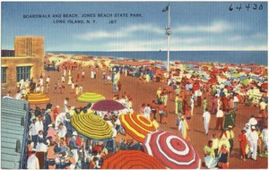 Boardwalk and beach, Jones Beach State Park, Long Island, N. Y.