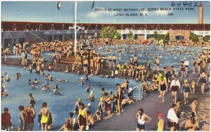 Pools at west bathhouse, Jones Beach State Park, Long Island, N. Y.