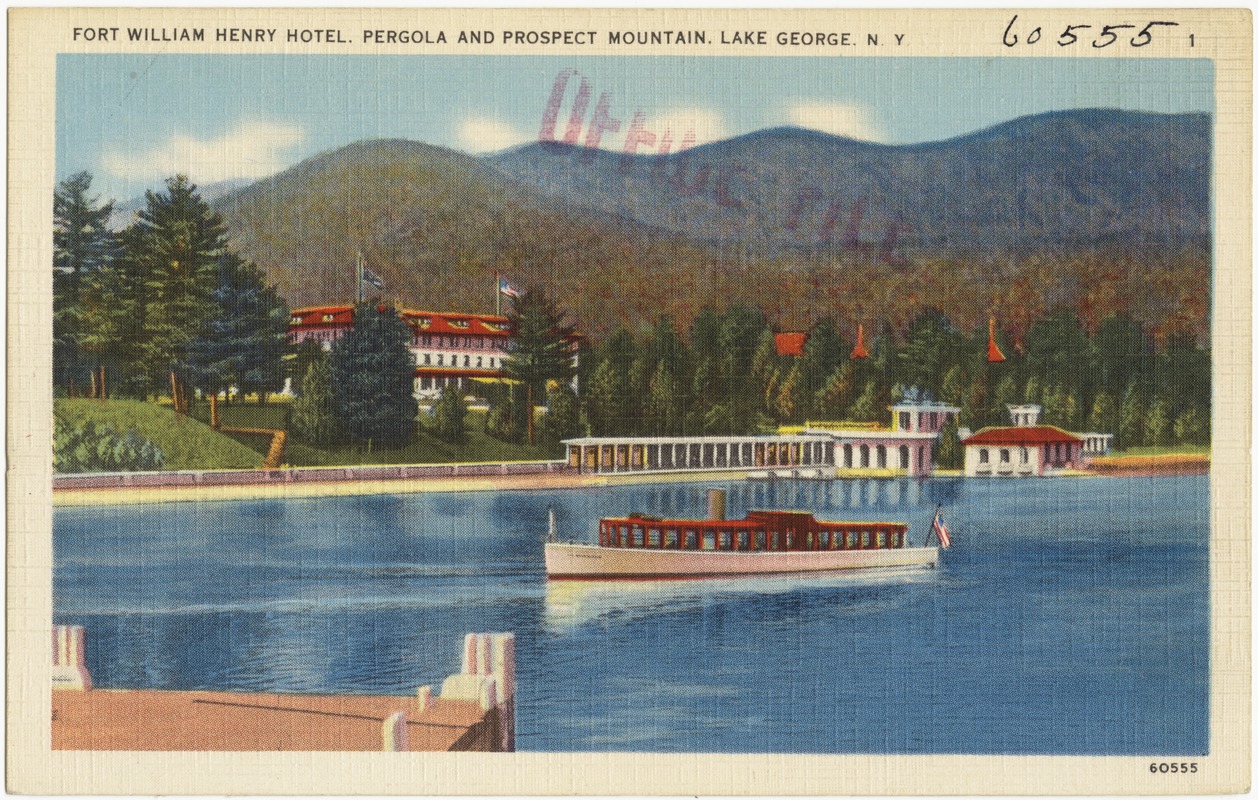 Fort William Henry Hotel. Pergola and Prospect Mountain, Lake George, N. Y.