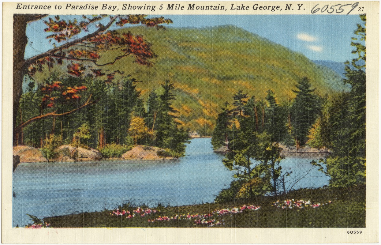 Entrance to Paradise Bay, showing 5 Mile Mountain, Lake George, N. Y.