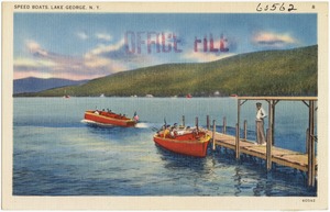 Speed boats, Lake George, N. Y.