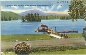 Algonquin Bay, showing Picnic Islands, Bolton Landing, N. Y.