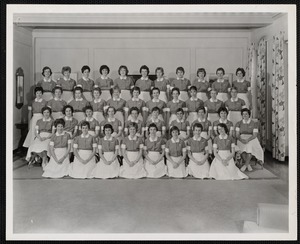 Portrait of forty students at the Faulkner Hospital School of Nursing