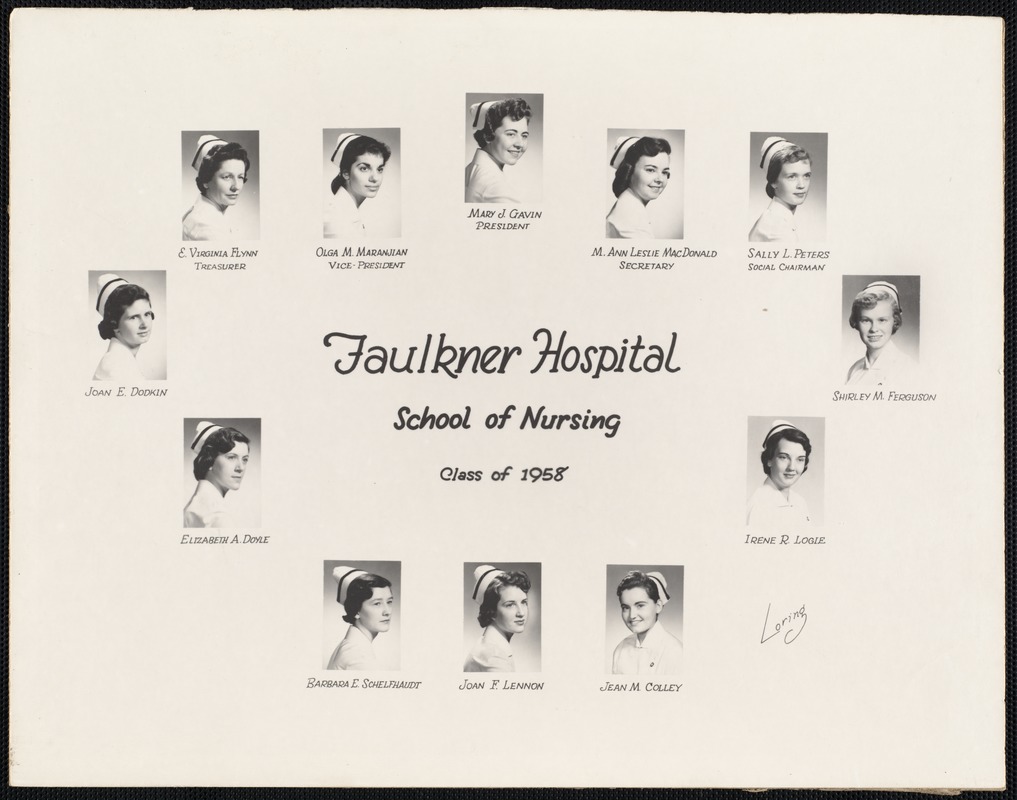 Faulkner Hospital School of Nursing class of 1958