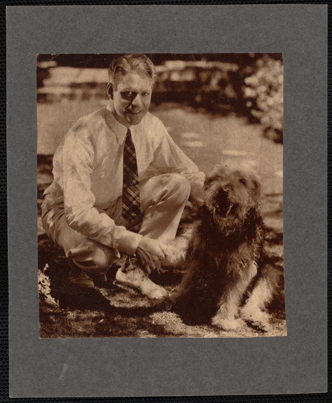 Singer/actor and former New Bedford, MA resident Nelson Eddy with sheepdog
