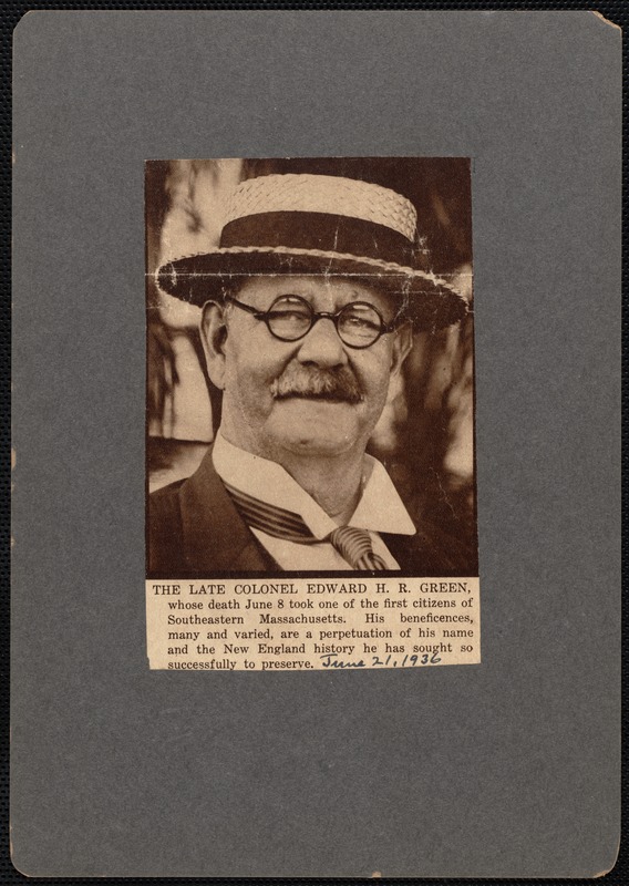 Edward H.R. Green in straw hat