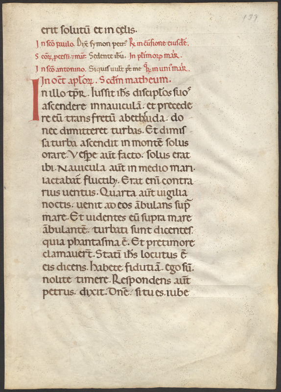 Single leaf from a 12th-century lectionary