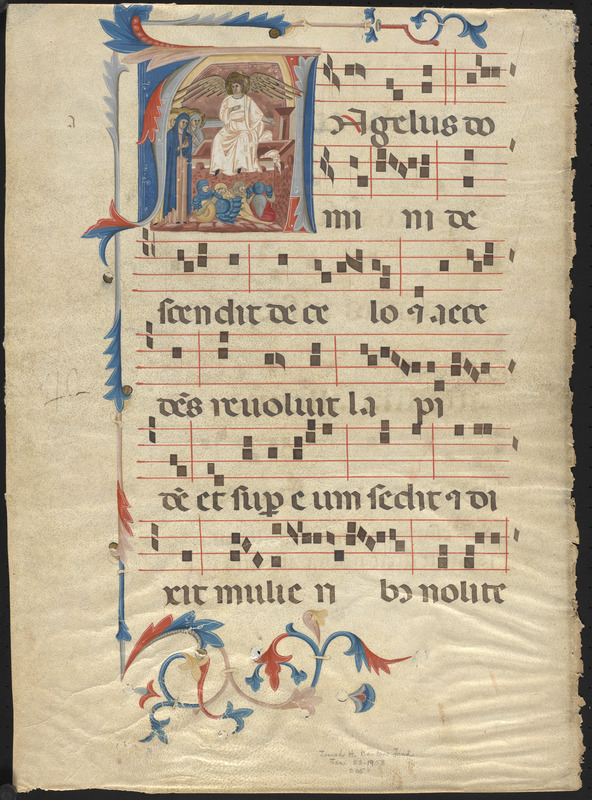 Single leaf from a 14th-century antiphonal