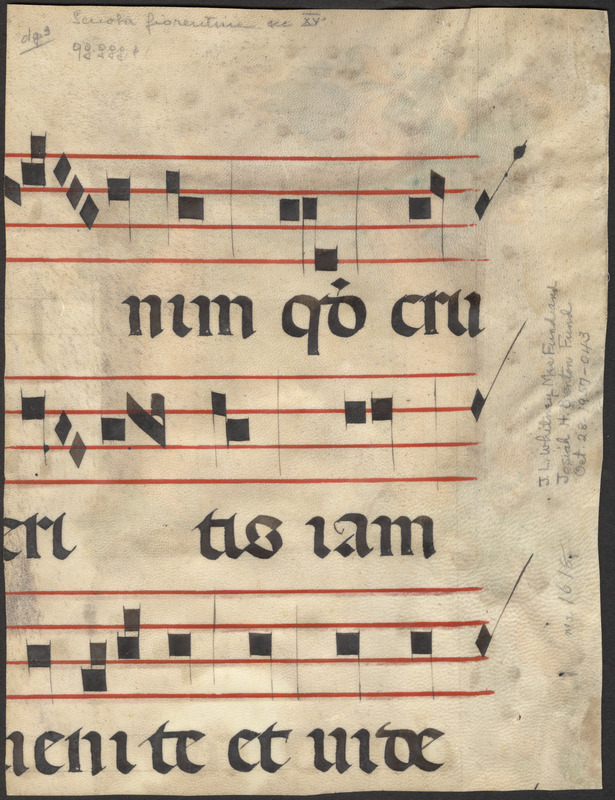 Cutting of initial A from a 15th-century antiphonal