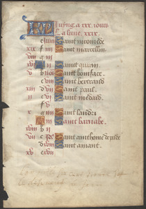 Single leaf from a 15th-century book of hours