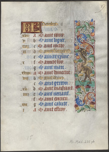 Single leaf from a 15th-century book of hours, use of Amiens (?)
