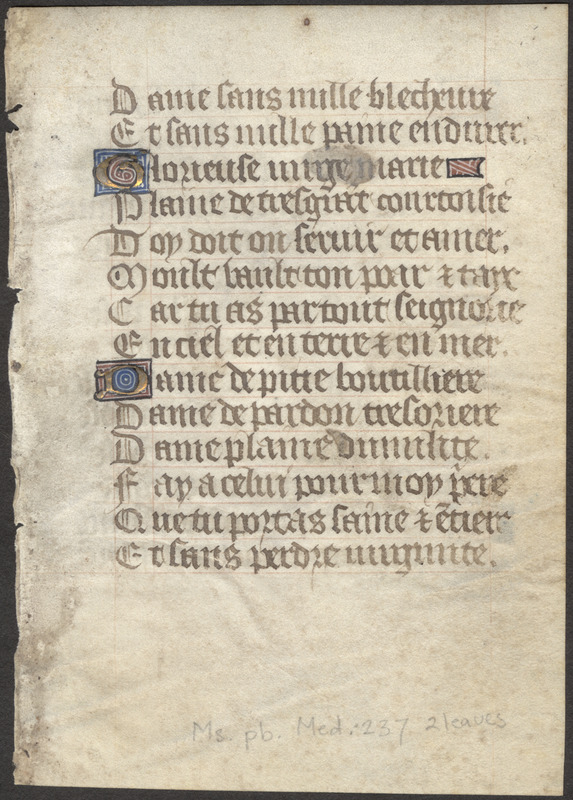 Two leaves from a 15th-century book of hours