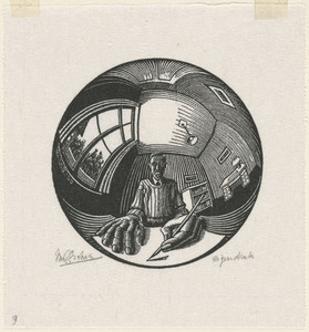 Self-portrait in spherical mirror