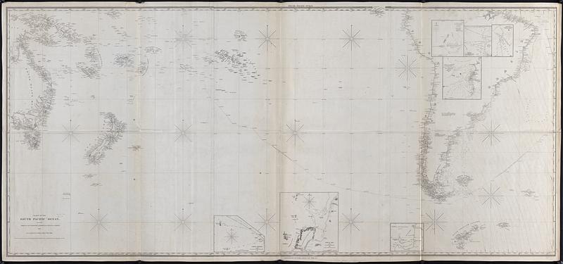 Chart of the South Pacific Ocean, from the American Expg. Expedition, Admiralty and Depot de la Marine