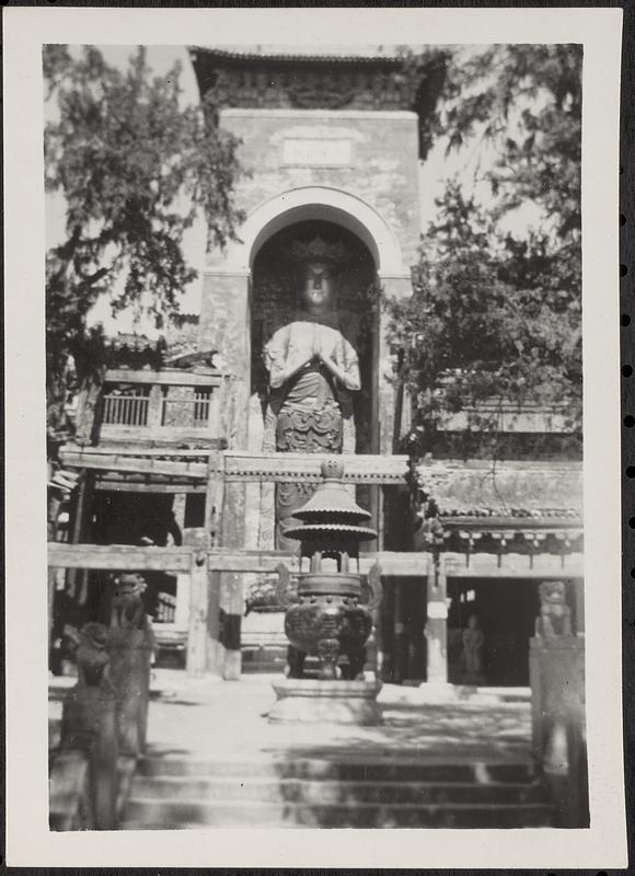 Large statue inside of a building