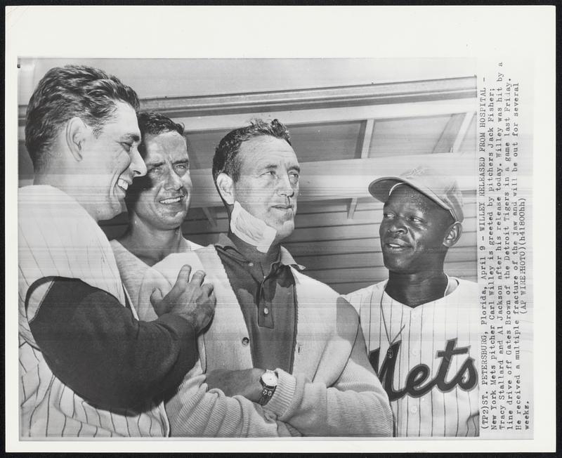 Willey Released From Hospital - New York pitcher Carl Willey is greeted ...