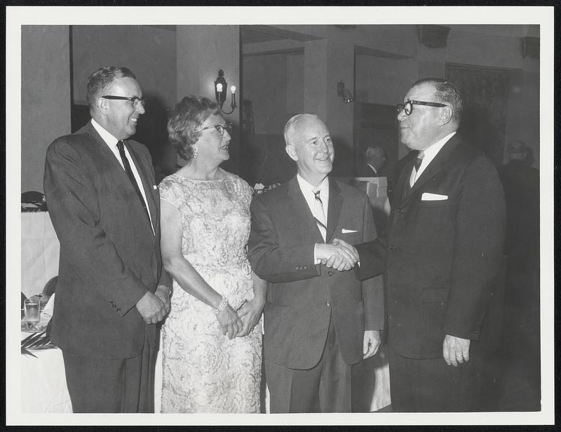 Western Union Exec Retires, Beaconsfield. L to R, N. G. Kurtz, Dir. Mgr ...