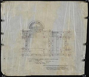 Plan of plaster ceiling showing position of electric lights in dining room