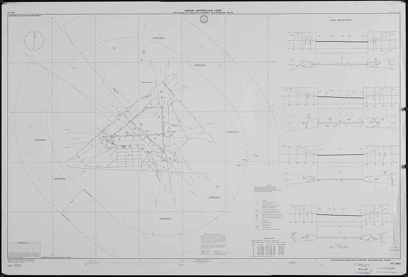 Airport obstruction chart, OC 502, San Marcos Municipal Airport, San Marcos, Texas