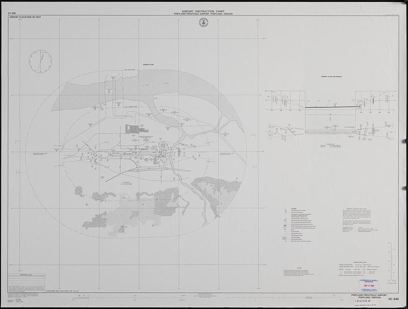 Airport obstruction chart, OC 649, Portland-Troutdale Airport, Portland, Oregon