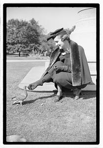 Models posing, Boston Common