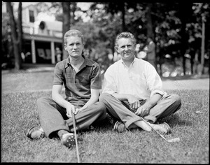 Two golfers take a break