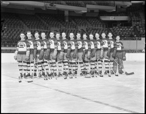 Bruins team on the ice, Boston Garden