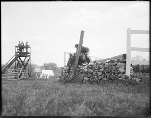 Jumping - One of those times that the horse refuses to jump at the stone wall