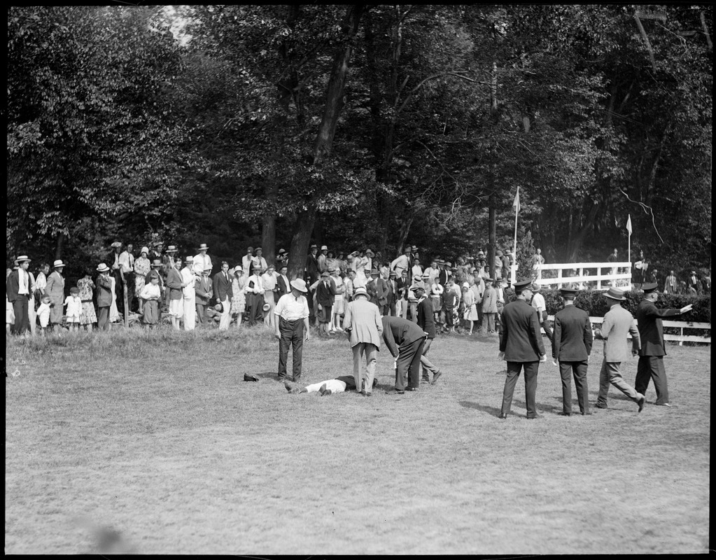 Injured rider after accident at the country club, Brookline Digital