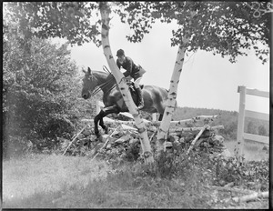 Jumping outside course at Millwood Hunt, Framingham