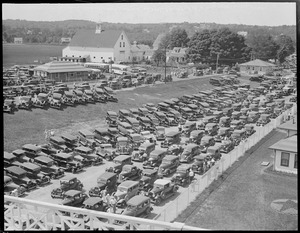 Many autos arriving at Rockingham, N.H.