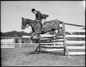 Hugh Bancroft, Jr. jumps with Pastime at Brockton Fair, (Sleeve marked 6-10 Wed')