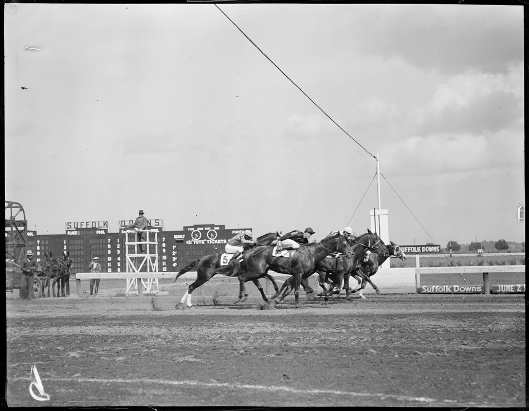 At the finish, race at Suffolk Downs - see racing form