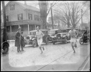 Runner Clarence DeMar in B.A.A. Marathon