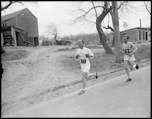 Clarence DeMar running B.A.A. marathon