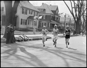 Marathon, no. 110. Karlkoski of N.Y., no. 138. Clarence DeMar, N. 156. John Jakela of Toronto, Ont. Winner Henigan, DeMar fifth, Koski, second